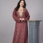 جلابيه كشميري نص كم لون عودي