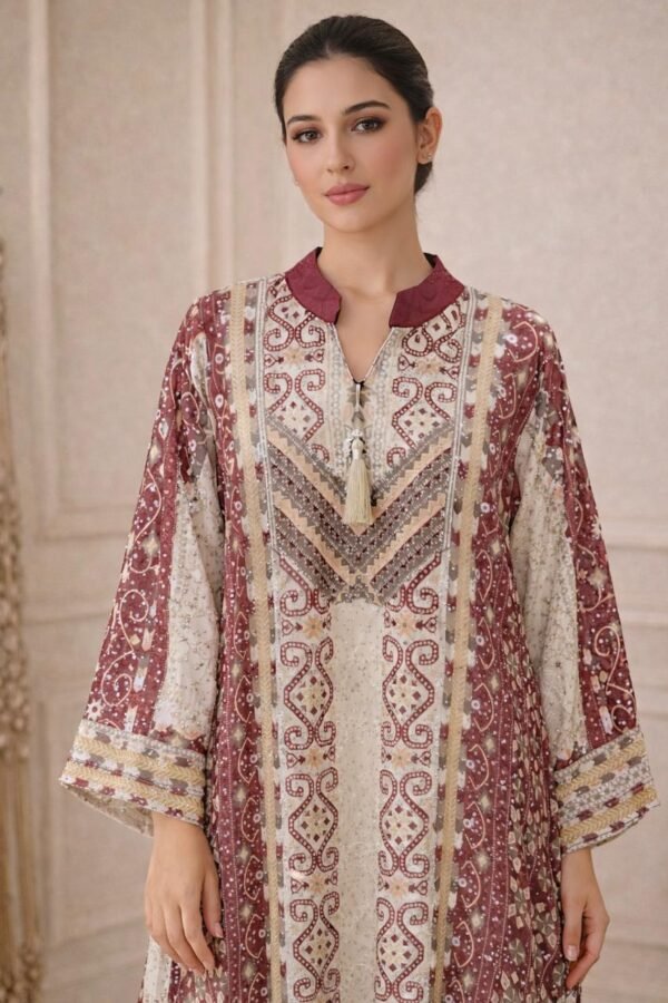 جلابيه شيفون بفصوص لامعه